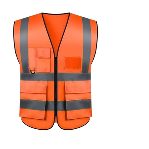 Gilet réfléchissant personnalisé haute visibilité Gilet de sécurité de construction respirant pour l'extérieur avec 5 poches Vêtements sans manches dimensionnels - Product Image 4