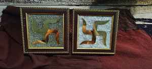 2026 Arrived High Quality Om Chakra Pyrite and Selenite Frame Home Decor <b>Gift</b> & Handicraft Wholesale Price - Product Image 2