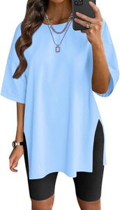 Camiseta de algodón de gran tamaño para mujer con impresión OEM DTF y logotipo bordado para la moda diaria informal - Product Image 2