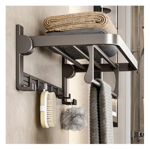 Modern <b>towel</b> <b>bar</b> in metal finish for wall mounted use in stylish bathroom interiors - Product Image 4