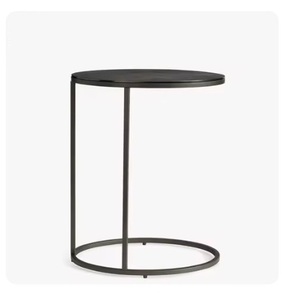 Tables d'appoint en métal élégantes avec dessus en marbre look luxe pour les salons et suites d'hôtel décor arts indiens meubles en métal - Product Image 4