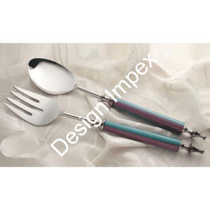 Ensemble de 2 couverts pour hôtels de style haut de gamme fourchette et cuillère en acier inoxydable ensemble d'argenterie personnalisée avec poignée antidérapante - Product Image 6