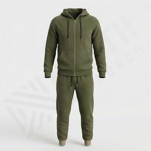 Ensemble de survêtement pour homme en molleton de coton, respirant, pour la course à pied, la mode de rue, design personnalisé, vêtements de sport, de fitness et de gym - Product Image 1