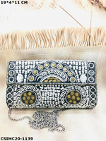 Pochette de soirée de luxe artisanale indienne, mosaïque multicolore, élégante, en pierre, pour femme, sac à main de mariage géométrique