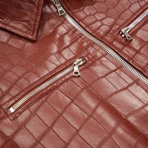 Nouveaux hommes en cuir véritable en relief Crocodile plaqué veste support personnalisé respirant marque veste à glissière - Product Image 3