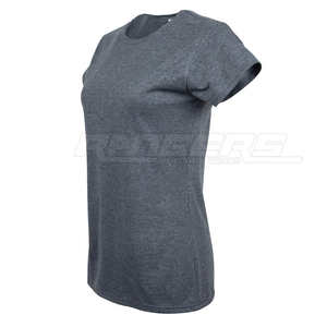T-shirt en coton ajusté pour femmes Gris chiné Coupe athlétique Slim Fit pour la salle de sport et le port quotidien Fabricant de vêtements en gros Hauts pour femmes - Product Image 2
