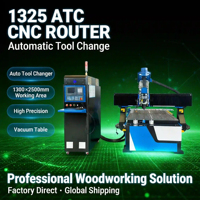 Offre Spéciale : Machine de fraisage CNC ATC 1325 9 kW Syntec 3 axes haute précision avec pompe à roulement pour le bois, le MDF et le PVC, idéale pour l'industrie du meuble