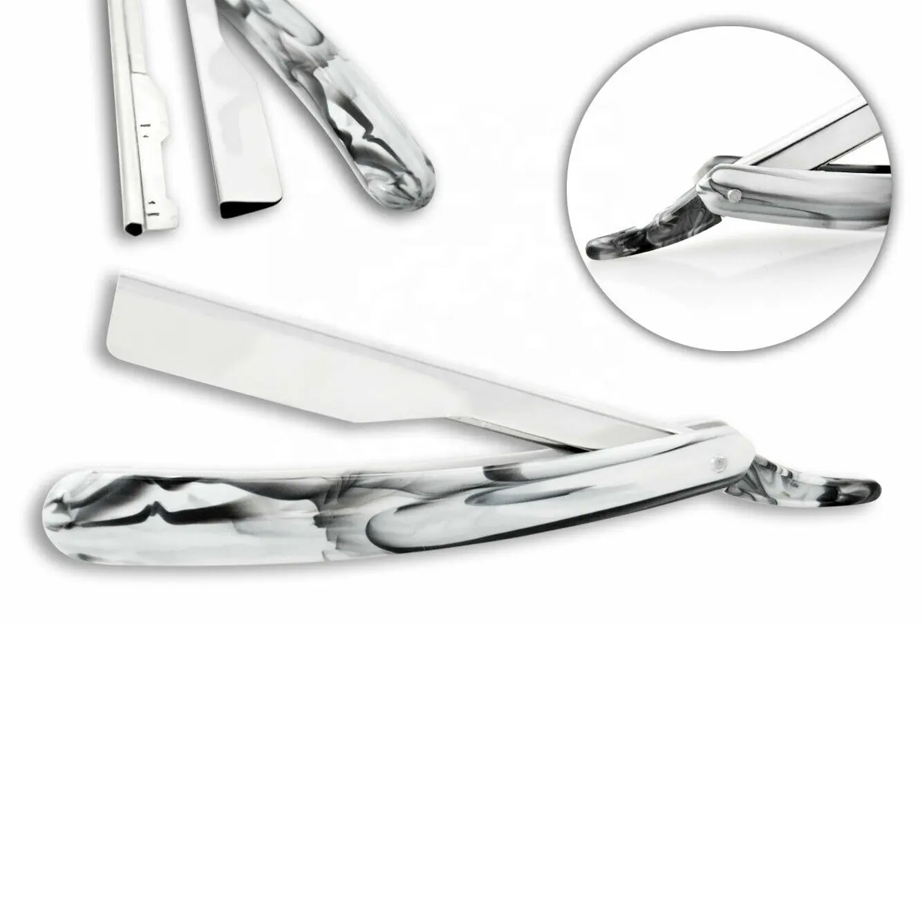 Stainless Steel Professional Barber Folding Straight Edge Razor Shavette Men's Shaving Kit/Cutthroat Shaving Razor
