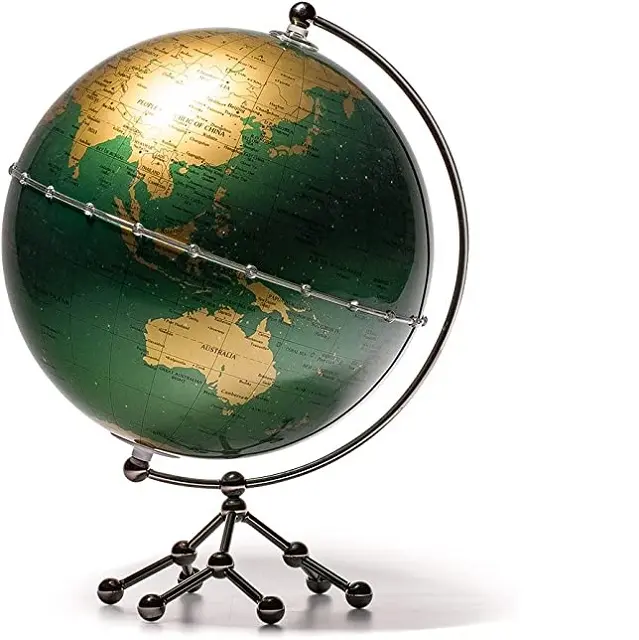 Chemical Bonding Shaped Frame Metallic World Map Globe Easy To Learn School Student Teaching Educational Geographic Map Globe