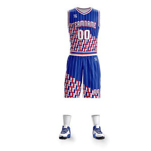 Uniforme de basket-ball tendance avec ensembles imprimés de logo personnalisé nom de l'équipe de sublimation cousu dessus - Product Image 6