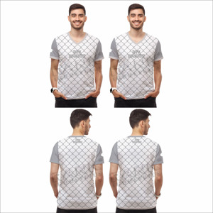 เสื้อยืดคอวีผู้ชาย ดีไซน์ใหม่ ลายพิมพ์ทันสมัย ผ้าฝ้าย 100% ระบายอากาศได้ดี ทรงหลวม สวมใส่สบาย เหมาะสำหรับฤดูร้อน - Product Image 6