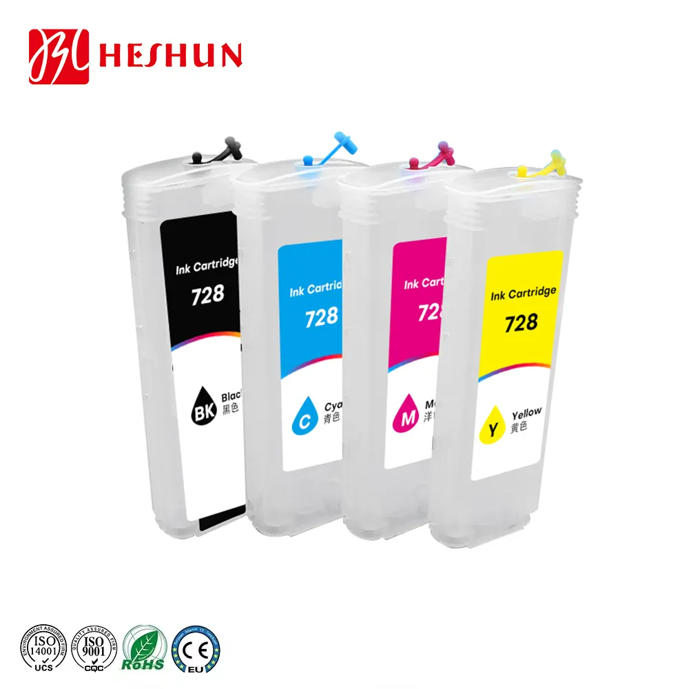 Heshun 130ml 728 F9j68a 300ml F9j67a Premium Compatible Inkjet Ink Cartridge For Hp728 For Hp Designjet T730 T830 Printer