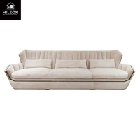 Luxuriöses Design Weißes Samt-Sofa Hotel Villa Apartment Wohnzimmermöbel Gepolstertes Sofa Nach Maß