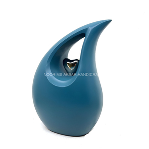 Matt Teal Teardrop Aluminio Urna Premium Adulto Humano Cenizas Cremación Funeral Memorial Recuerdo Exportador Mayorista Precio Personalizado - Product Image 3