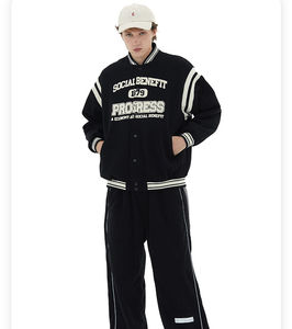 Men's Custom College Varsity Letterman <b>Jacket</b> Thin Winter Wool Flight <b>Pilot</b> Style Stand Collar Waterproof Windproof Breathable - Product Image 2