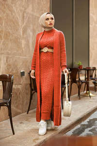 Nouvelle saison vêtements islamiques d'hiver pour femmes robe Abaya caftan tunique Dubaï mode islamique musulmane robes islamiques de fabrication turque - Product Image 5