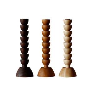 Porte-bougie décoratif en bois fait main, centre de table de Noël pour mariages et réunions festives, tailles personnalisables - Product Image 3