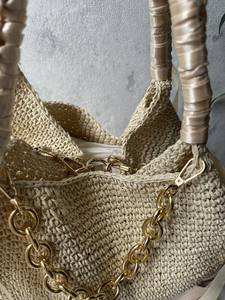 Bolsa de rafia vietnamita de ganchillo natural - Product Image 3