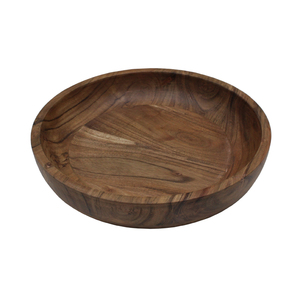 Bol de service de nourriture de forme ronde en bois de conception tendance fini naturel pour la table à manger de cuisine bols de service de nourriture et de collations - Product Image 1