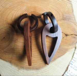 Pendientes de joyería de madera de ébano - Product Image 1