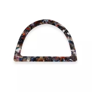 Asa de Bolso de Resina de Acetato en Forma de D, Diseño de Concha de Tortuga, Personalizable, para Manualidades, Parches de Bolso, Venta al por Mayor - Product Image 1