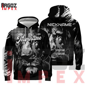Sudadera con capucha de secado rápido para hombre 100% poliéster con diseño de mascota sublimada para ropa de invierno informal - Product Image 2