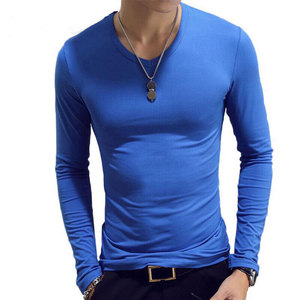 Camiseta de verano para hombre, de manga larga Camiseta ajustada con cuello en V, camiseta informal, blusa, camisetas con cuello redondo - Product Image 2