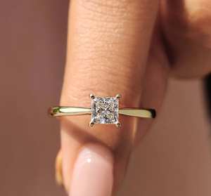 Anillo de Compromiso de Moissanita Personalizado, Oro Blanco de 14k, Claridad 1ct VVS1/VVS2/VS1, Sin Níquel, Sin Plomo, Fabricante de Joyería al por Mayor - Product Image 1