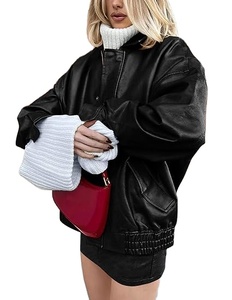 Personnalisé prix de gros nouvelle mode surdimensionné Faux cuir veste pour femmes fermeture éclair manteau d'hiver pour les femmes 2026 - Product Image 5
