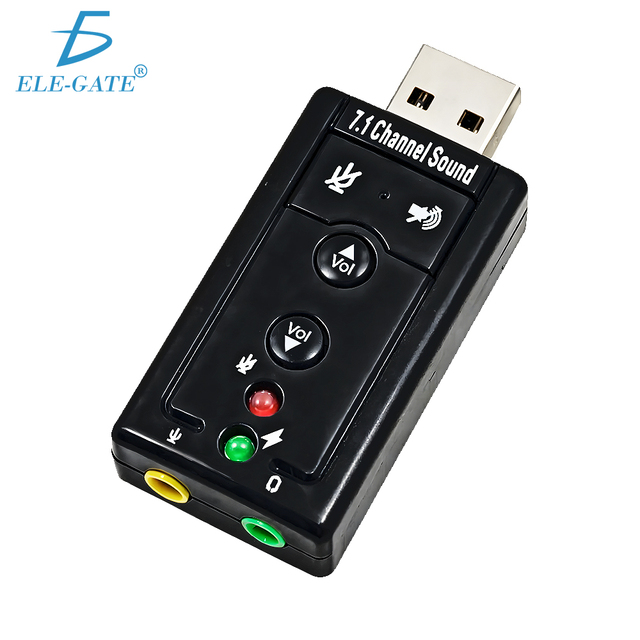 ELE-GATE SOUND.02 7.1 Channel 3D USB 2.0 Lightweight High-Speed Sound Card Adapter for PC with External Installation in Stock