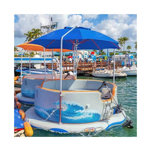 Barbacoa eléctrica Donut Boat Parrilla circular Mesa Asiento Dosel Pontón redondo para Lake Sea Park Uso de entretenimiento - Product Image 2
