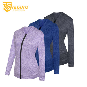 Women's Lightweight Long Sleeve UPF 50+ Acid <b>Wash</b> Eco-Friendly Hoodie Breathable Full Zip Winter Workout Sun Protection <b>Stand</b> - Product Image 2