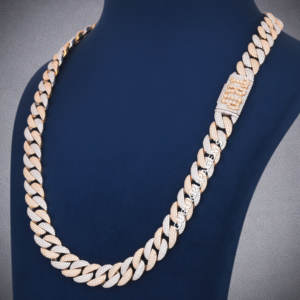 Bijoux glacés de qualité supérieure 14mm Hip Hop 925 argent VVS Moissanite chaîne à maillons cubains pour hommes - Product Image 5