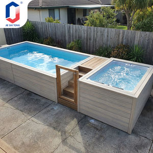 UV Stabilized Outdoor Prefabricated Container <b>Pool</b> Small Corner Combo Above Ground Fiberglass <b>Pool</b> - Product Image 1