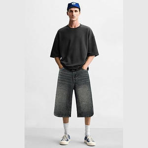 <b>Men</b> Fashion Denim <b>Shorts</b> Low Streetwear Style Ripped Blue Casual <b>Slim</b> <b>Fit</b> Trendy Summer Outfit Wholesale OEM Custom Embroidery - Product Image 6