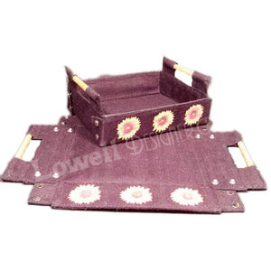 Plateaux rectangulaires écologiques pour jardinières en jute tournesol avec fermeture à glissière - Product Image 2