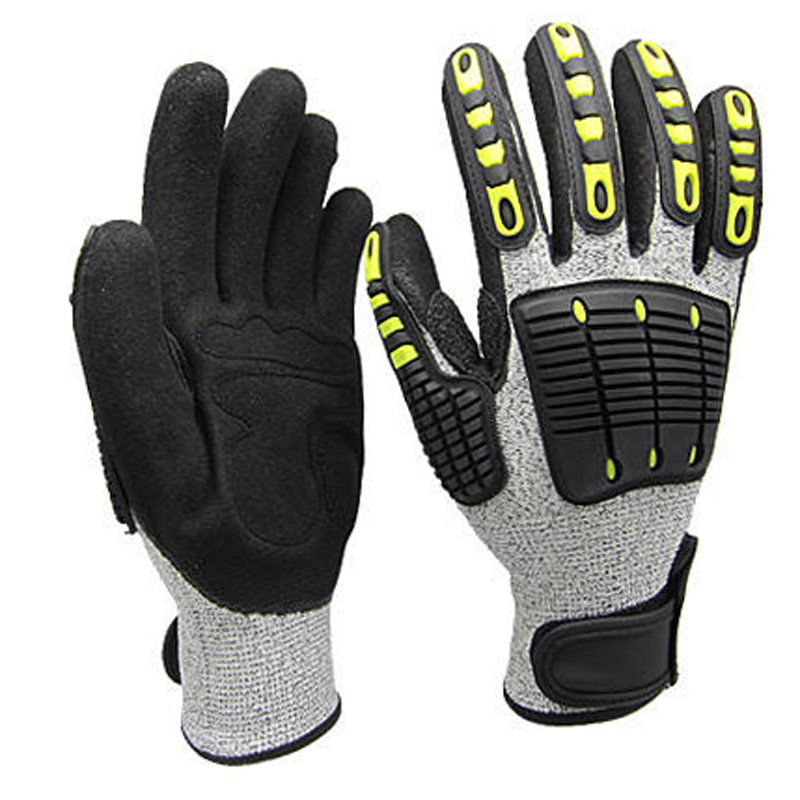 TPR Oilfield Construction Industrial Cut Resistant Protective guantes de impacto Safety Mechanic Working Impact Gloves