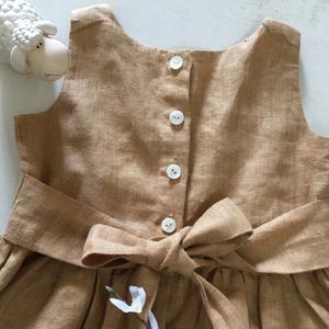 Handmade Embroidered Soft Linen Dress for <b>Baby</b> Girls Casual Style for Toddler's <b>First</b> Birthday OEM Made in Vietnam - Product Image 3