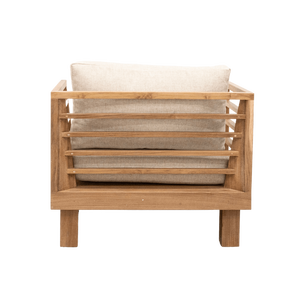 Chaise longue de patio minimaliste en teck canapé de jardin extérieur - Product Image 4