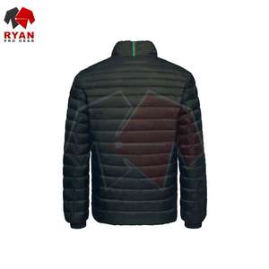 Veste matelassée d'hiver décontractée pour hommes col montant fermeture à glissière douce logo personnalisé couleur unie coupe-vent imperméable à l'eau - Product Image 4