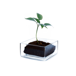 VBV0804 - Square Glass Block <b>Vase</b> - 8 x 4 - Product Image 4