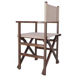 Sedia da Regista WELL HOME con Telaio in Noce e Tela Effetto Pietra 51x46x86 cm per Uso in Giardino - Product Image 5