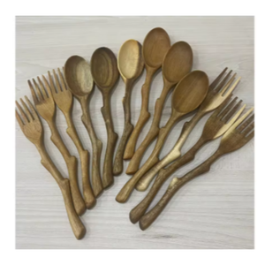 Ustensiles de cuisine en bois de hêtre Cuillères de cuisine en bois pour mélanger les aliments et la cuisine - Product Image 5