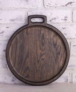 RÉFÉREZ-VOUS LE PLATEAU DE SERVICE EN BOIS NATUREL ROND PERSONNALISÉ pour la cuisine, la maison ou l'hôtel Articles de style classique pour la fête ou la nourriture - Product Image 5