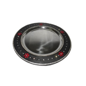 Assiettes de service en acier inoxydable pour hôtel, plat de service, plateau plat décoratif doré gracieux - Product Image 5