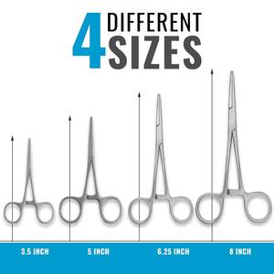 Lot de 4 pinces hémostatiques droites autoclavables en acier inoxydable, à mâchoires dentelées, avec système de verrouillage, instruments chirurgicaux - Product Image 2