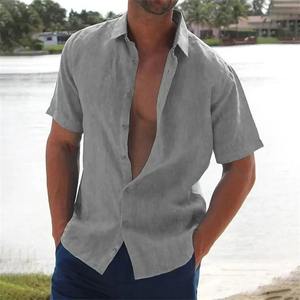 2025 verano moda explosiva Casual de manga corta camisa de hombre de alta calidad cárdigan de punto de solapa ropa de hombre de Color sólido - Product Image 5