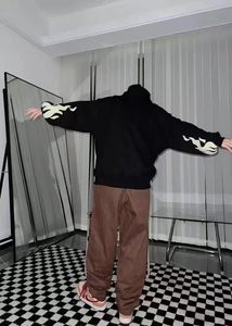 Sudaderas con capucha bordadas para mujer, chaqueta Retro Harajuku Hip Hop, Sudadera con cremallera, sudadera holgada, ropa, Tops Y2K - Product Image 4