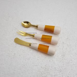 Meilleur design de couverts indiens faits à la main en acier inoxydable avec résine et manche en bois Vaisselle de table de qualité supérieure - Product Image 6