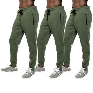 3 PIECE <b>Men's</b> Slim Fit Adjustable Elastic Waist Polyester/Cotton Full-Length <b>Jogger</b> <b>Pants</b> Zipper Pockets Fleece Athletic - Product Image 5